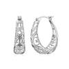 Filigree Openwork Oval Hoop Earrings for Women Vintage Inspired Fashion Daily Party Jewelry