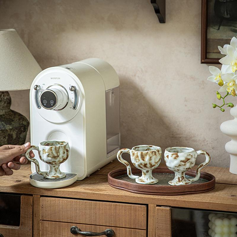 Coarse Pottery Brush Pattern Tall Dessert Cup Bizarre Coffee Cup Retro Creative Qixi Festival Souvenir