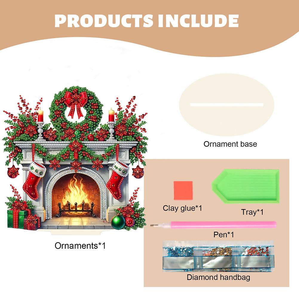 

Wooden Special Shaped Christmas Diamond Painting Tabletop Ornaments Kit Table Top Diamond Painting Ornament Kits for Home Office