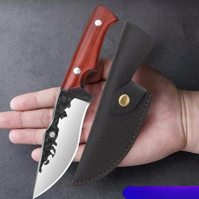 Manual Forging Multi-purpose Knife Eating Hand Meat Knife with Knife Cover Portable Fruit Knife Household Kitchen Knife