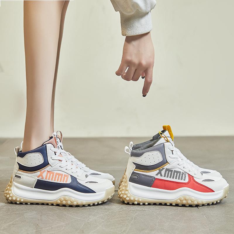Trendy Fashion High-top Sneakers Women Casual Sneakers Breathable Comfortable Training Shoes Running Shoes