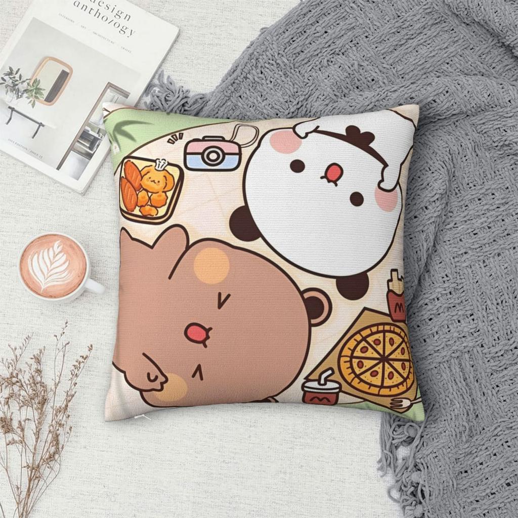 Decorative Pillowcase Bubu Dudu Bear And Panda Merch Chair Pillow Case Cover Square Multiple Sizes