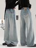 2025 New Fleece-Lined Girls' Straight-Leg Jeans - Winter Casual Long Pants for Middle School