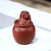 Yixing Sculpture Purple Clay Tea Pet Ornaments Lucky Golden Toad Statue Tea Figurine Crafts Home Tea Set Decoration Handmade Art