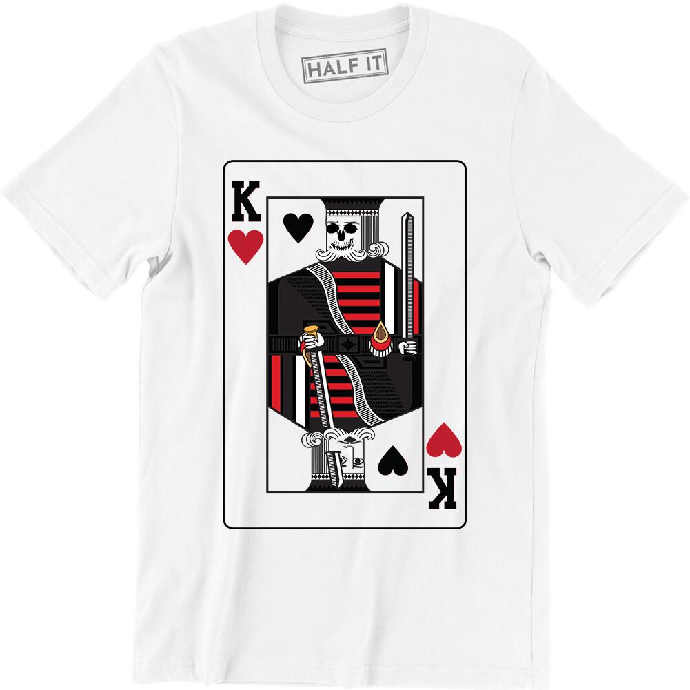 King Heart Playing Card Poker Black Jack Casino Gambling Tee Men s T-shirt XXXXL