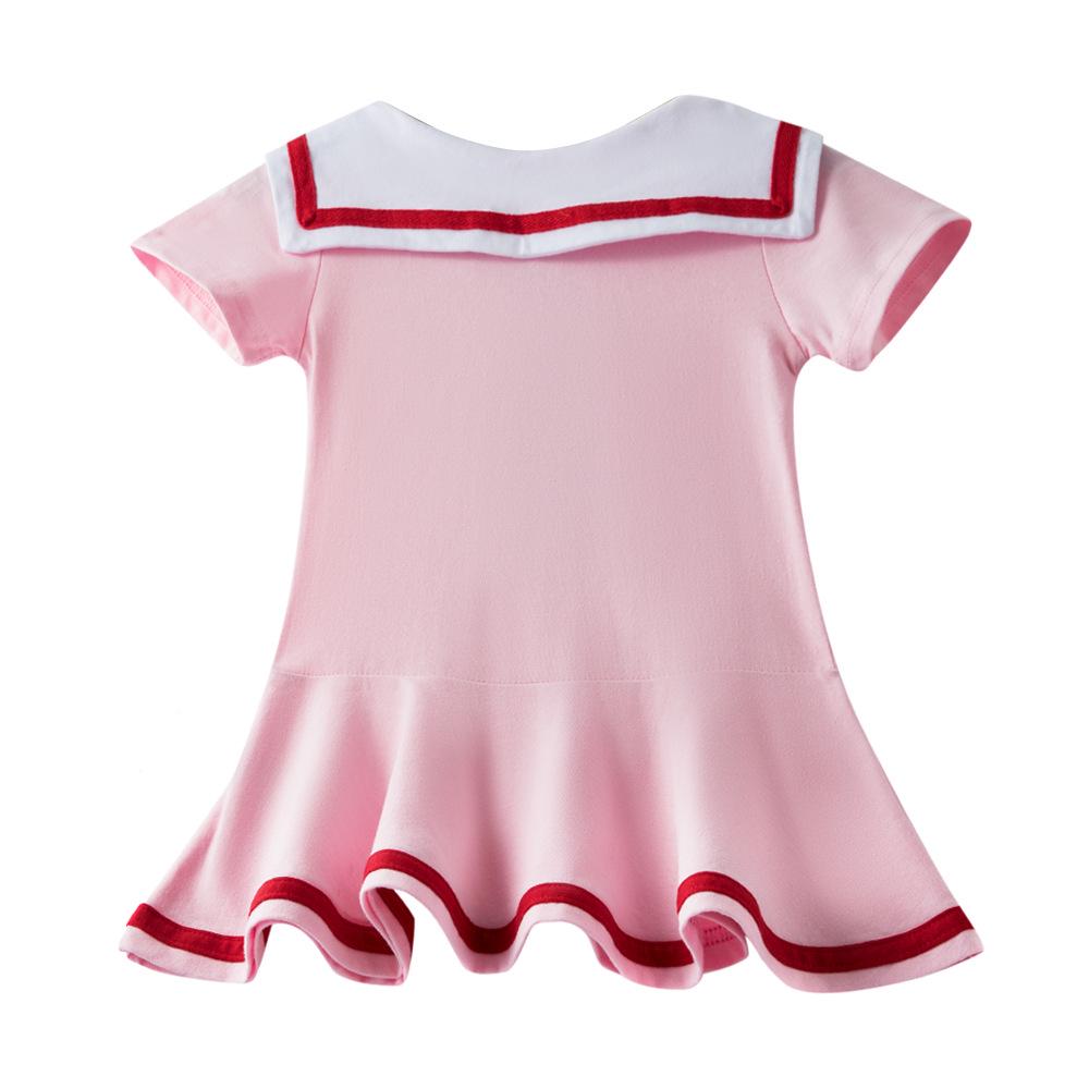 Hello Kitty Girls' Short-Sleeve Summer Dress - New Style, Pure Cotton, Lightweight Skirt