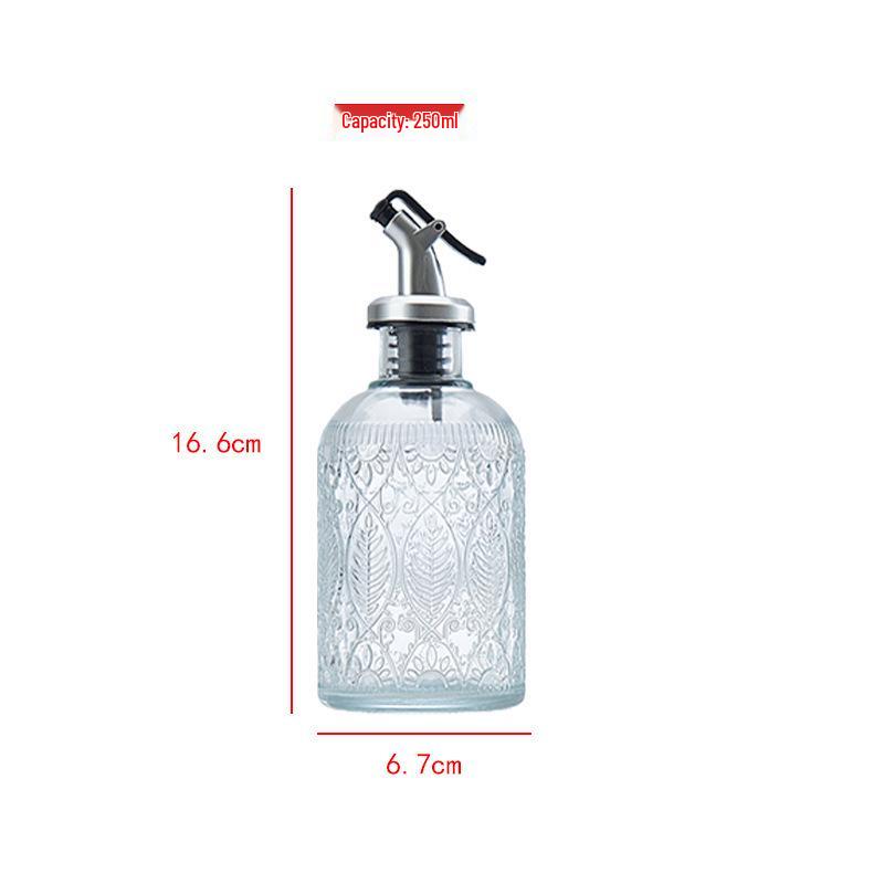 Vintage geprägter, auslaufsicherer Glasölspender mit präziser Steuerung