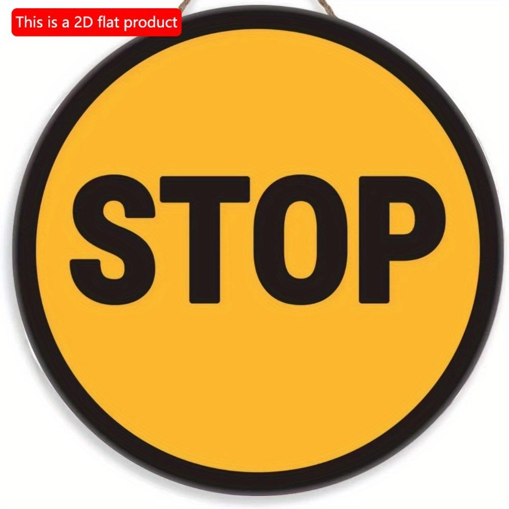 1pc 2d Flat Round Wooden Sign - 20cm No Trespassing On Private Road Warning Video Surveillance Wall Poster Board Courtyard Rigid Safety Sign