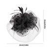 Women's Formal Fascinator Headpiece with Mesh Net Feather Detail Tea Party Styling for Wedding Guest Looks and Parties