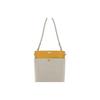 Chloe Key Cover Button Closure Linen And Glossy Calfskin Bucket Bag Women Handbags Yellow CHC22SS483G11-216