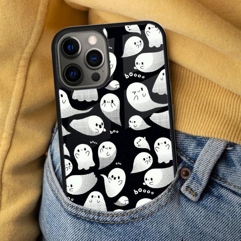Ghost Cute Horror Soft Phone Case for iPhone 17 Air 16e Pro Max 15 Pro 13 14 Plus 11 12 MagSafe Magnetic Coque