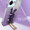 For Oppo Reno8 Pro+ 5G (Global Version) Phone Case Pull-out Kickstand PC+TPU Anti-shock Rabbit Cover
