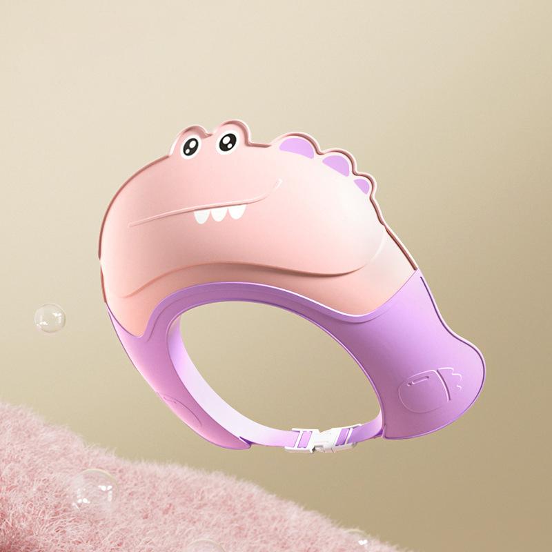 

Мягкая шапочка для детского душа, регулируемая шапочка для мытья волос для детей, защита ушей, безопасный детский шампунь, защитный чехол для душа для купания розовый