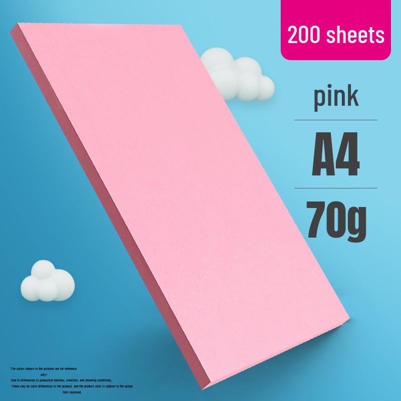 A4 Pink Printing Paper 80g - Colored Office Copy Paper, Boxed