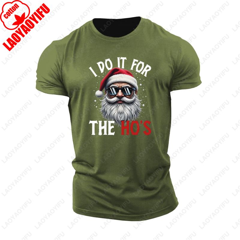 Funny I Do It for The Hos Santa Happy Christmas Party TShirt Men Women Gift Cotton Tee Hombre Hipster Street Fashion Trend Tops
