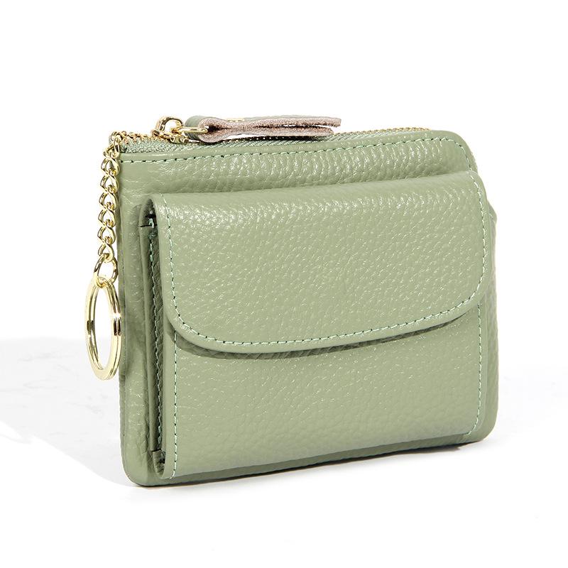 Japanese Cowhide Multifunctional Coin Purse & Card Holder - Genuine Leather Wallet with Key Attachment for Women