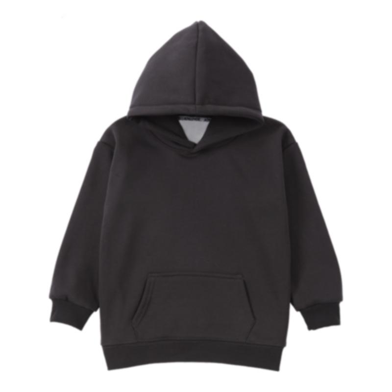 Kids' Hooded Sweatshirt - Unisex, Pure Cotton, 320g, Fleece Lining, Solid Color, Loose Fit for Boys & Girls.