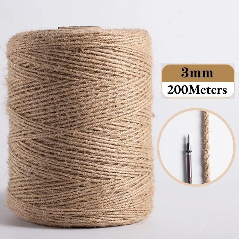 Natural Hemp Rope String for Jute Decoration, Twine for Crafts, Gift Wrapping, Jute Cord for Gardening, And Wedding Party Decor