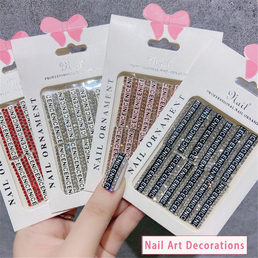 

Hot Manicure DIY Diamond Nail Art Decorations 3D Nail Sticker English Letters