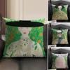 1PC Fashion Illustration Cushion Cover Natural Linen Organic Fabric DoubleSided Printing Sofa Home Decor Gift Pillow Case
