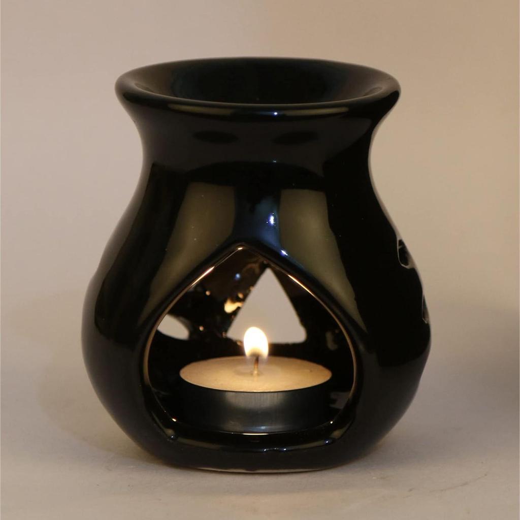 Ceramic Oil Burner Aroma Diffuser (Black & Yellow) -Set of 2