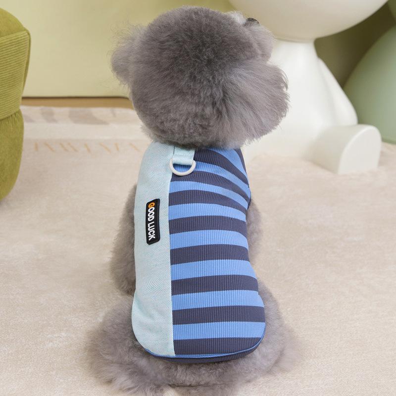Gilet a righe per animali domestici primavera ed estate sottile per cani piccoli gatti rispetto a orso cucciolo vestiti per cani