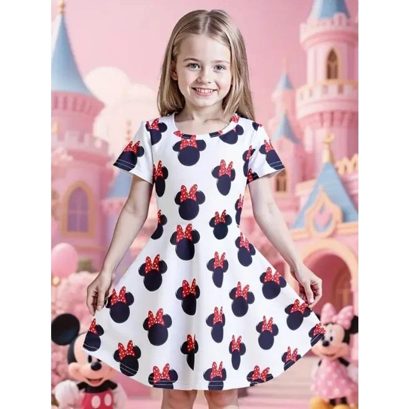 Popolare Miniso Estivo Bambina Nuova Moda Vestito Ragazza Comodo Casa Esterno Cartone Animato Carino Vestito Stampa 3D