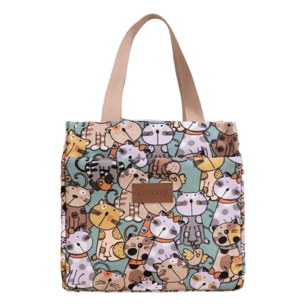 Bedrucktes Design Picknick-Lunchtaschen Isoliert Große Kapazität Lunchtasche Outdoor-Aktivitäten