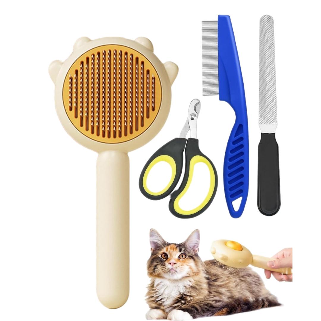 

Cat brush with release button - Cat brush suitable for indoor cat self-cleaning Cat brush suitable for long haired cat pet brush красный