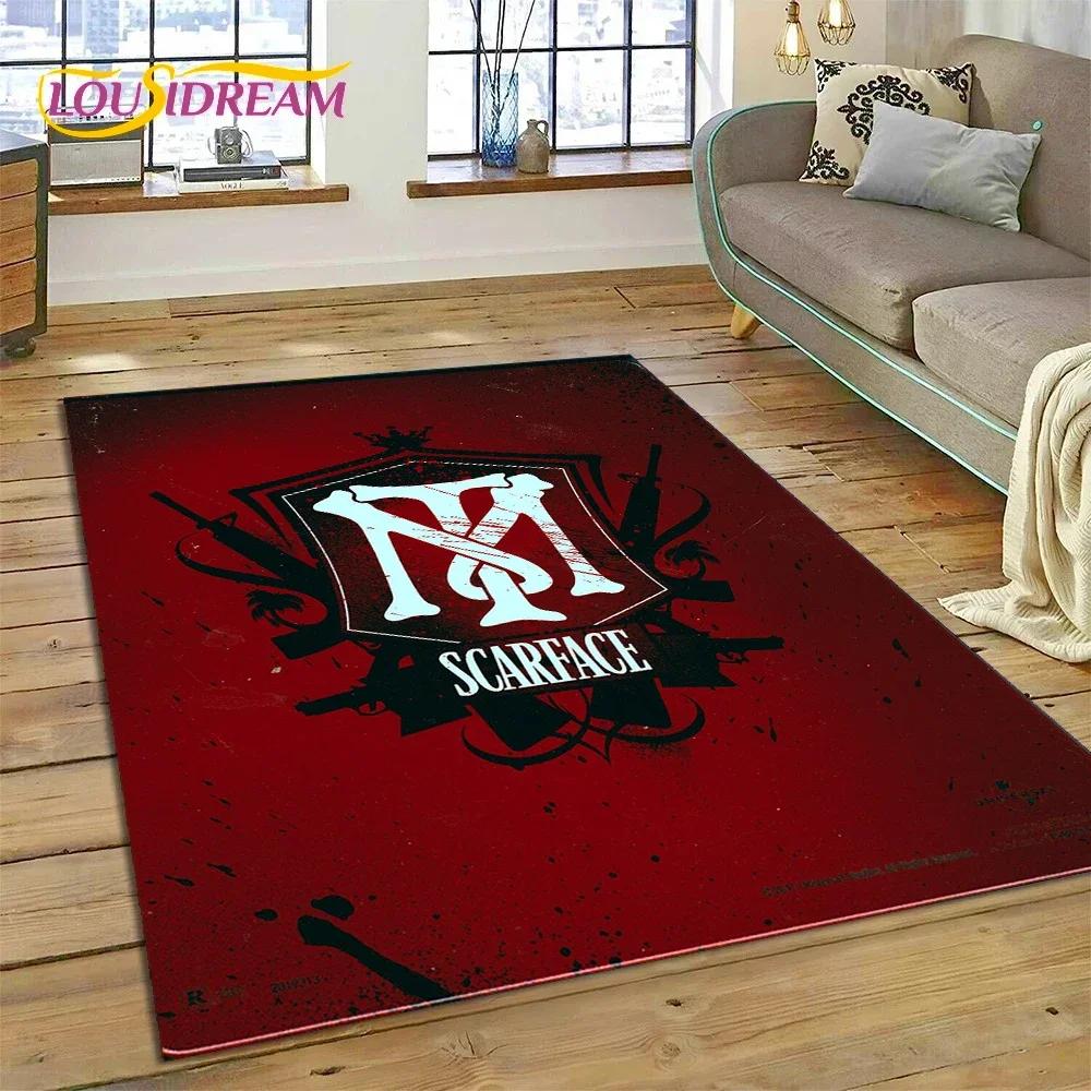 Tappeto Tappeto Movie 3D Printing Scarface Tony per Camera da Letto Soggiorno Casa Decorazione Divano, Tappetino Gioco Bambini Grande Decorazione Pavimento Regalo