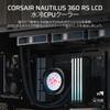 CORSAIR NAUTILUS 360 RS LCD Liquid CPU Cooler IPS LCD Screen RS120 Fan 360mm Radiator Compatible with LGA Daisy Chainable Black – 2.1" – – – Intel®