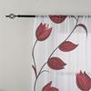 Digital Printed Curtains with Red Flower Vines Design, Stylish Window Drapes for Living Room Bedroom Home Decoration