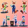 Zootopia 2 Anime Figure Trendy Toy Car Desktop Decoration Nick  Judith Model Movie Merchandise Dolls Set Collectible Gift