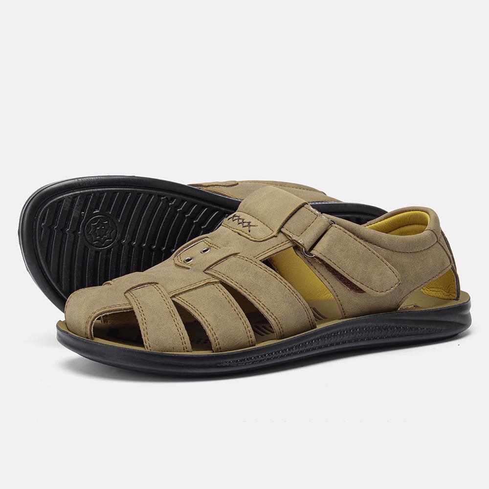 Sandaler i skinn for menn sommer casual pustende strand sommersandaler #s208-5