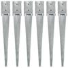 Ground Stakes 6 Pcs Silver 10x10x76 Cm Galvanized Steel