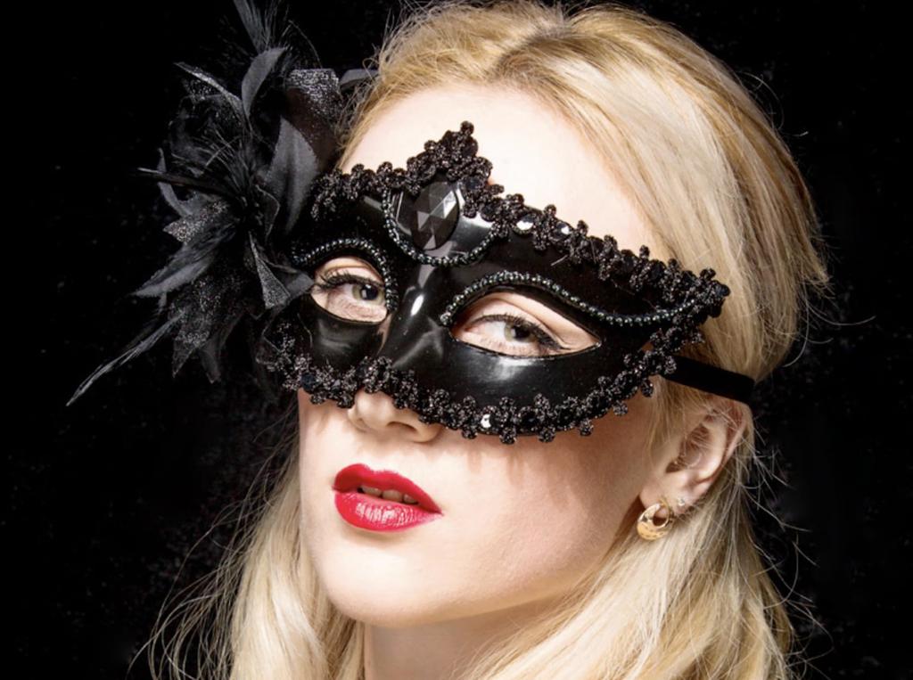 Electric Circus Venetian Masks, Set of 2, for Masquerade Balls, Dance, Halloween, Cosplay, Costumes, Cultural Festivals, and School Festivals (A)