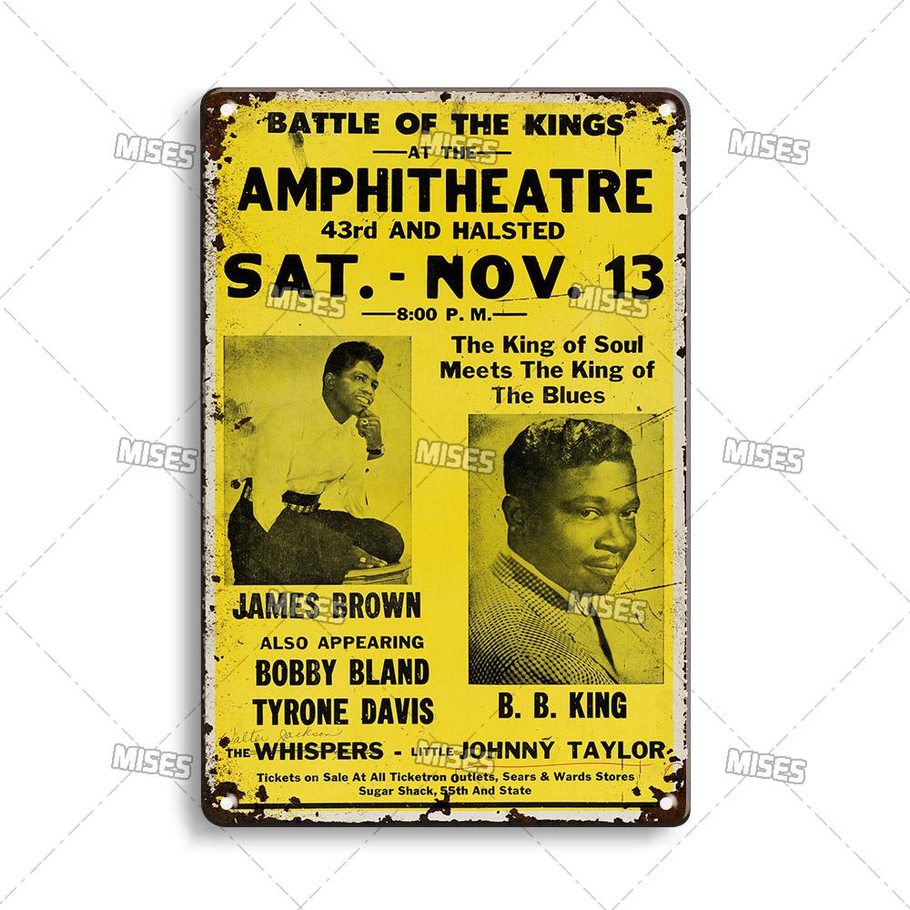 DORA Tin Sign MISES KING OF THE BLUES BB King Metal Poster Classic Metal Sign Wall Plate Home Garden Cafe Industrial Decor Old Metal Plaque