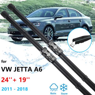 For Volkswagen VW Jetta A6 Vento 2011~2018 Front Frameless Wipers Blade Rubber Window Windscreen Windshield Brushes