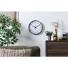Fujiboeki Wall Clock, 25cm W X 4cm D X 25cm H, Black, Silent, Continuous Second Hand, Simple Design, 37858, Small