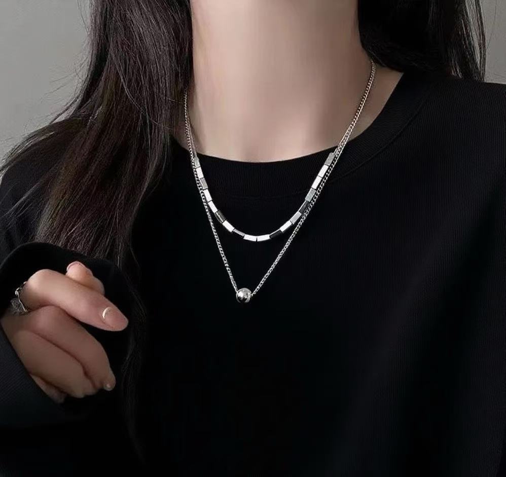 

Long necklace women s new high-end light luxury niche jewelry sweater chain autumn and winter clothes accessories tide double layer