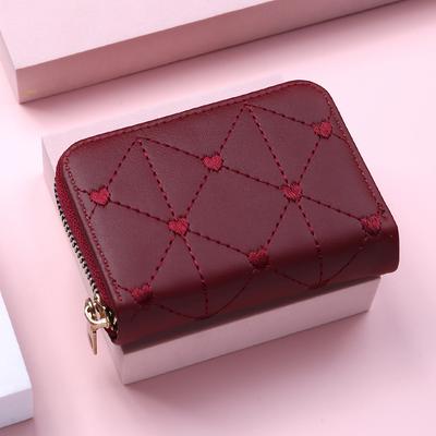 Women Wallet Women Small Card Case Ladies Sewing Love Large Capacity Coin Purse Organ Mini Card Holder Carteras Para Mujer