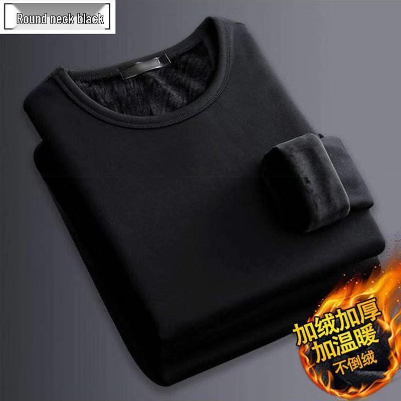 

Чоловіча тепла футболка з довгим рукавом на флісовій підкладці 2024 - Круглий виріз, Ідеальна для осені та зими 3X-Large (3XL)