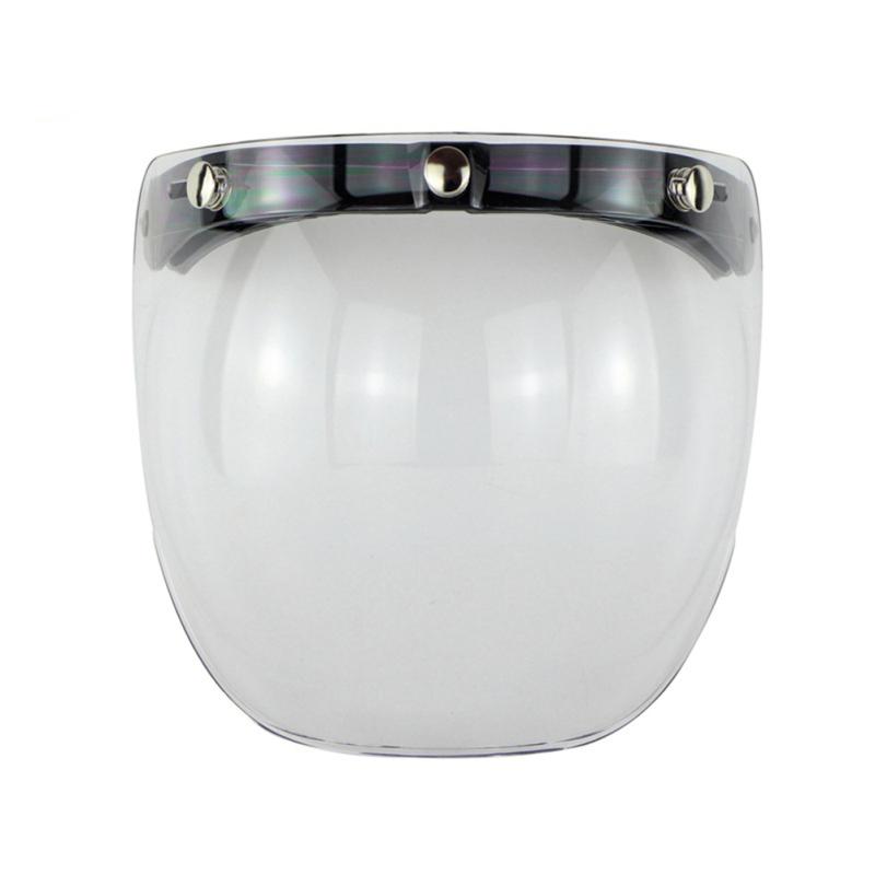 Retro 3-snap Sunscreen Sun Shield Visor Bubble Mirro for Motorcycle Helmet Face Lens