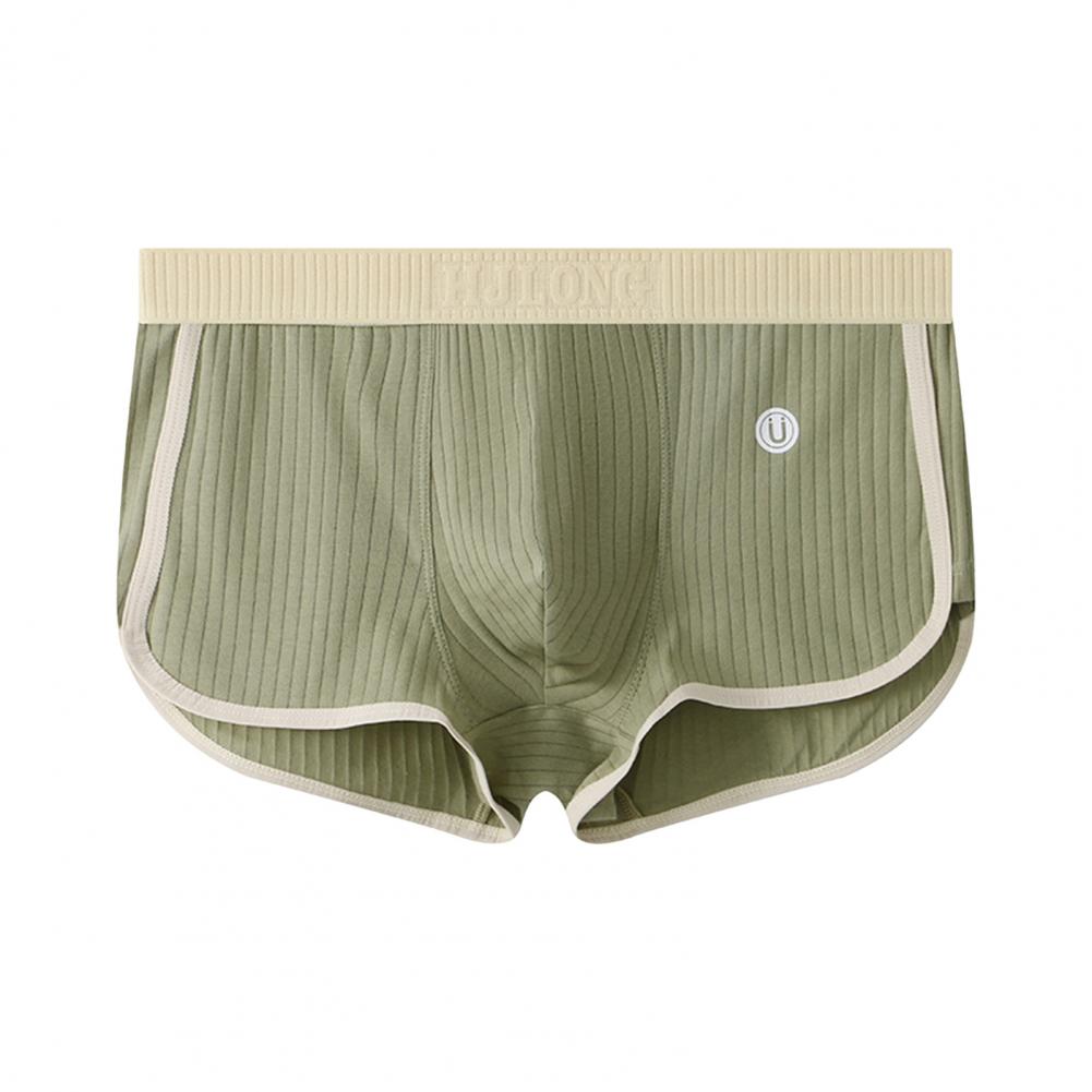 

Чоловіча нижня білизна боксери Середня посадка Еластичний пояс Печворк Кольорові шорти Труси U-подібні опуклі ребристі повсякденний одяг XL світло-зелений колір