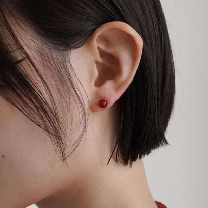 

gemade Red berry earrings #E001 Zamano 8mm