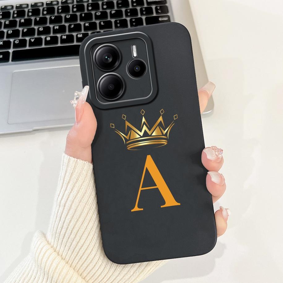 For Xiaomi Redmi Note 14 4G Case Global Cover Luxury Crown Flower Letters Soft Silicone Phone Case For Redmi Note14 4G 2025 Capa