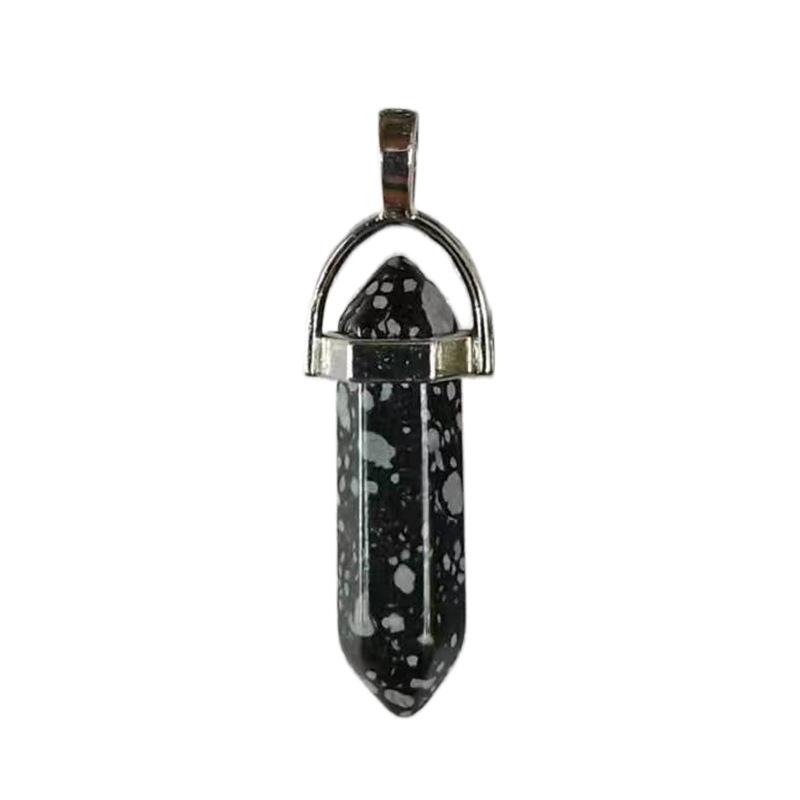 Hexagonal Stone Double-Point Pendant Sweater Chain