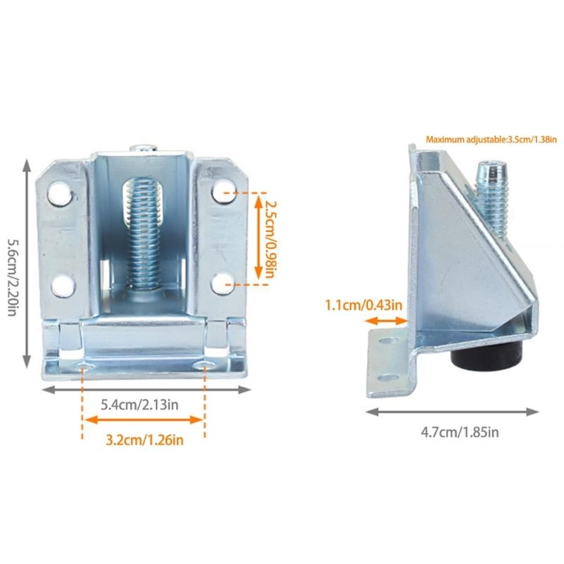 Pacote com 4 Pés Ajustáveis para ArmárioPés de Suporte de Móveis de Metal de Alta Resistência com Design Antiderrapante Para Estabilidade de Guarda-roupa
