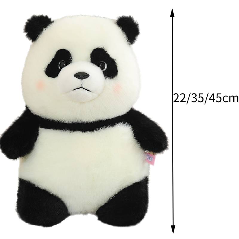 

Panda Plush Toy Stuffed Animal Pillow Huggable Pp Cotton Filling For Gift Kids 22cm/8.66in чёрный