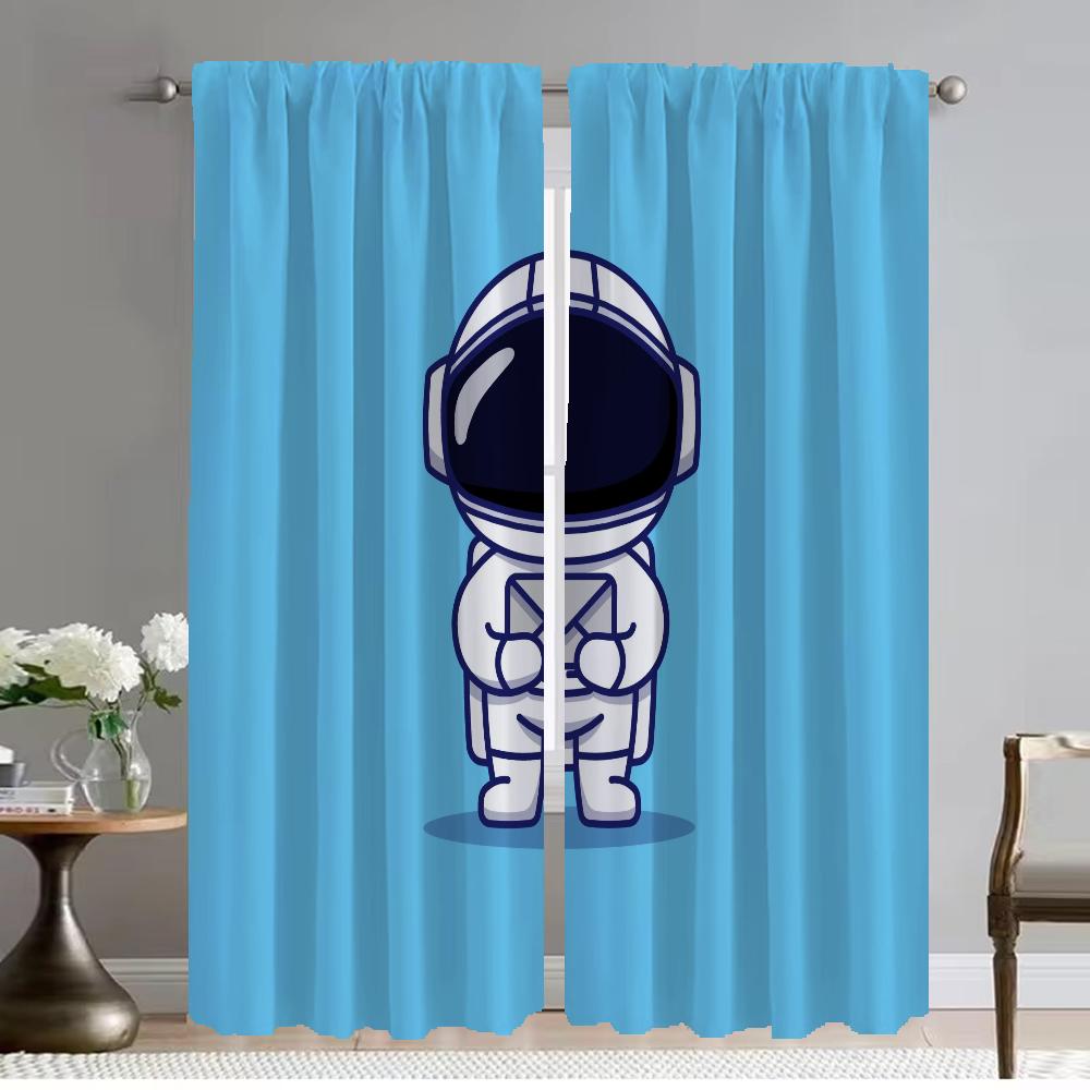 

Кухонные шторы для камеры, астронавт, мультфильм, элегантные шторы для комнаты, 2 шт., занавеска для гостиной, украшение на Хэллоуин, перегородка W50xH70cmx2pcs-CL